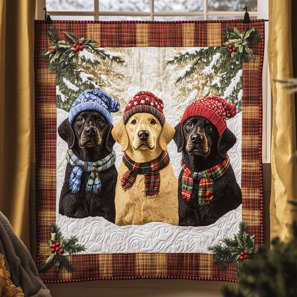 Labrador Red Hat Joy Quilt Home Essential Gift Cozy Quilt Blanket