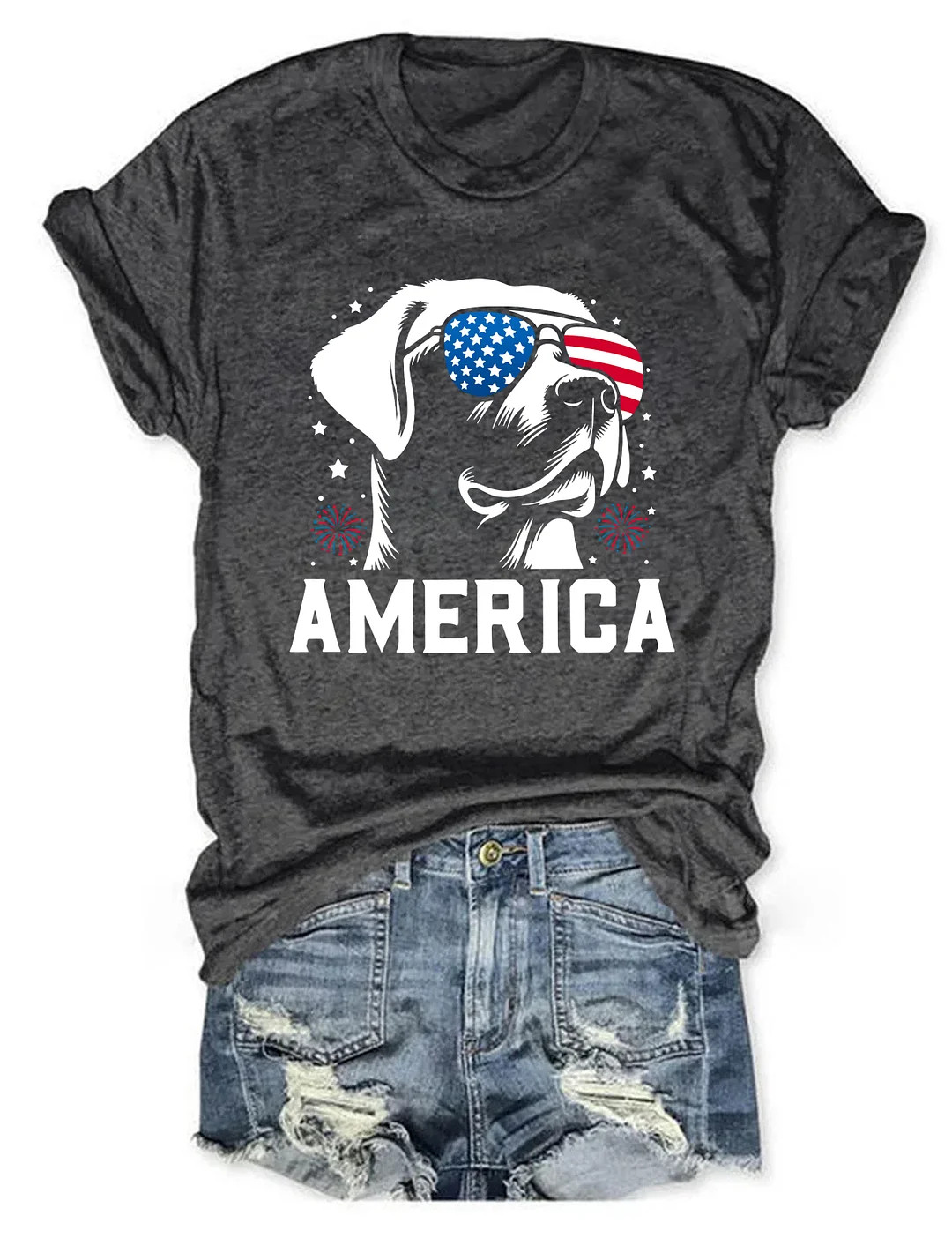 Labrador Retriever America T-Shirt Patriotic Dog Lover 4th Of July Gift For Fans