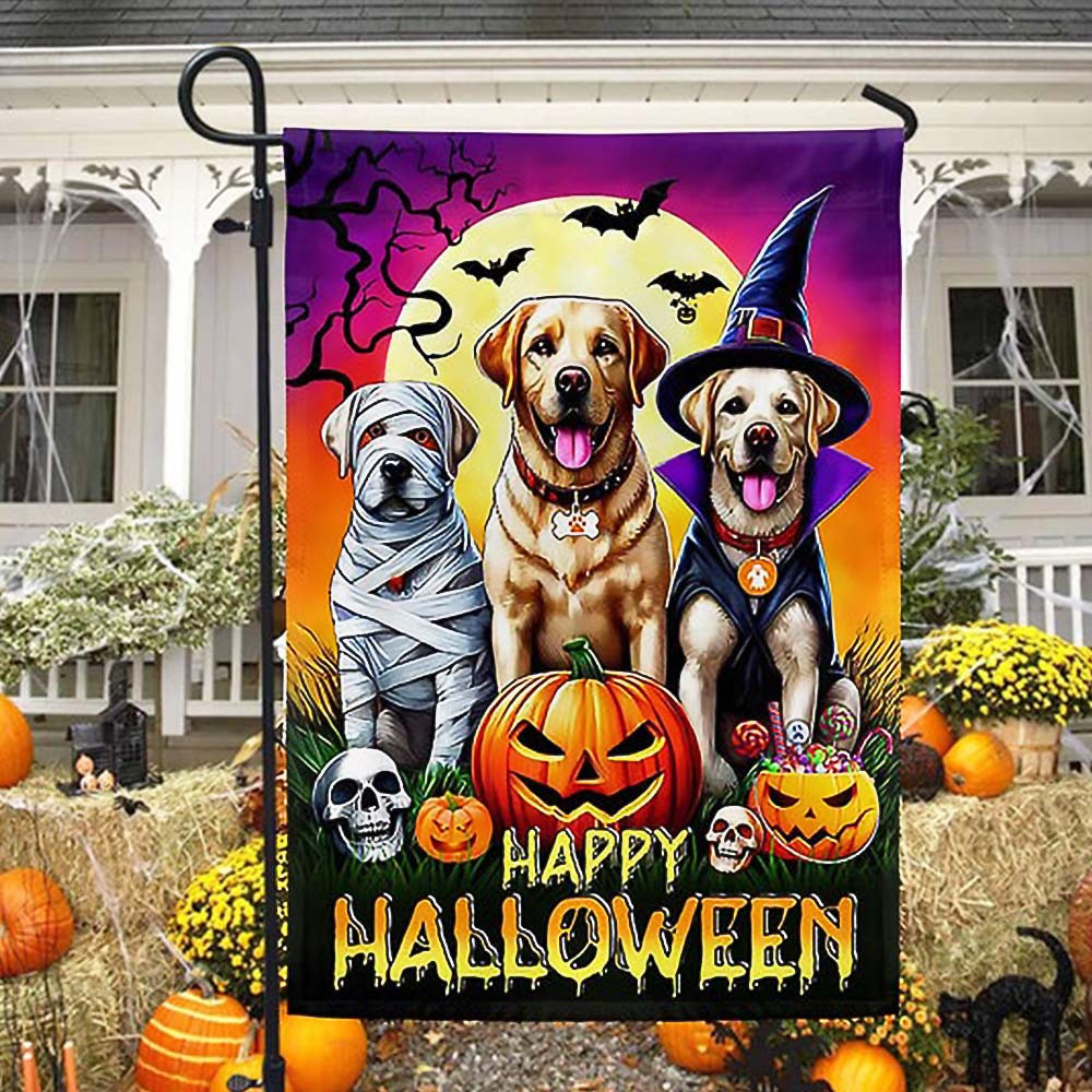 Labrador Retriever Dog Halloween Flag Best Gift For Friends and Dog Lovers on Halloween Day
