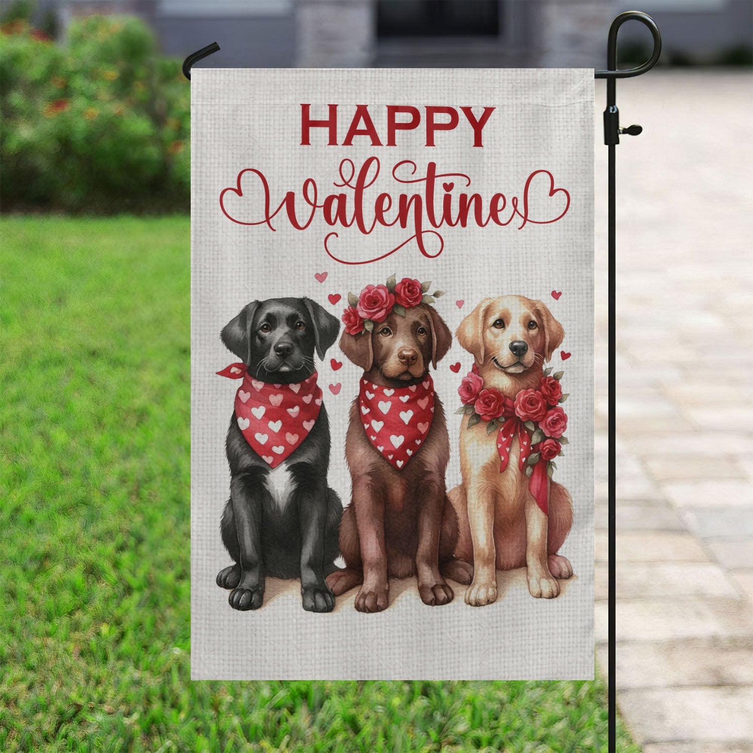 Labrador Retriever Dog Happy Valentine Flag Valentines Flag Gift For Dog Lovers