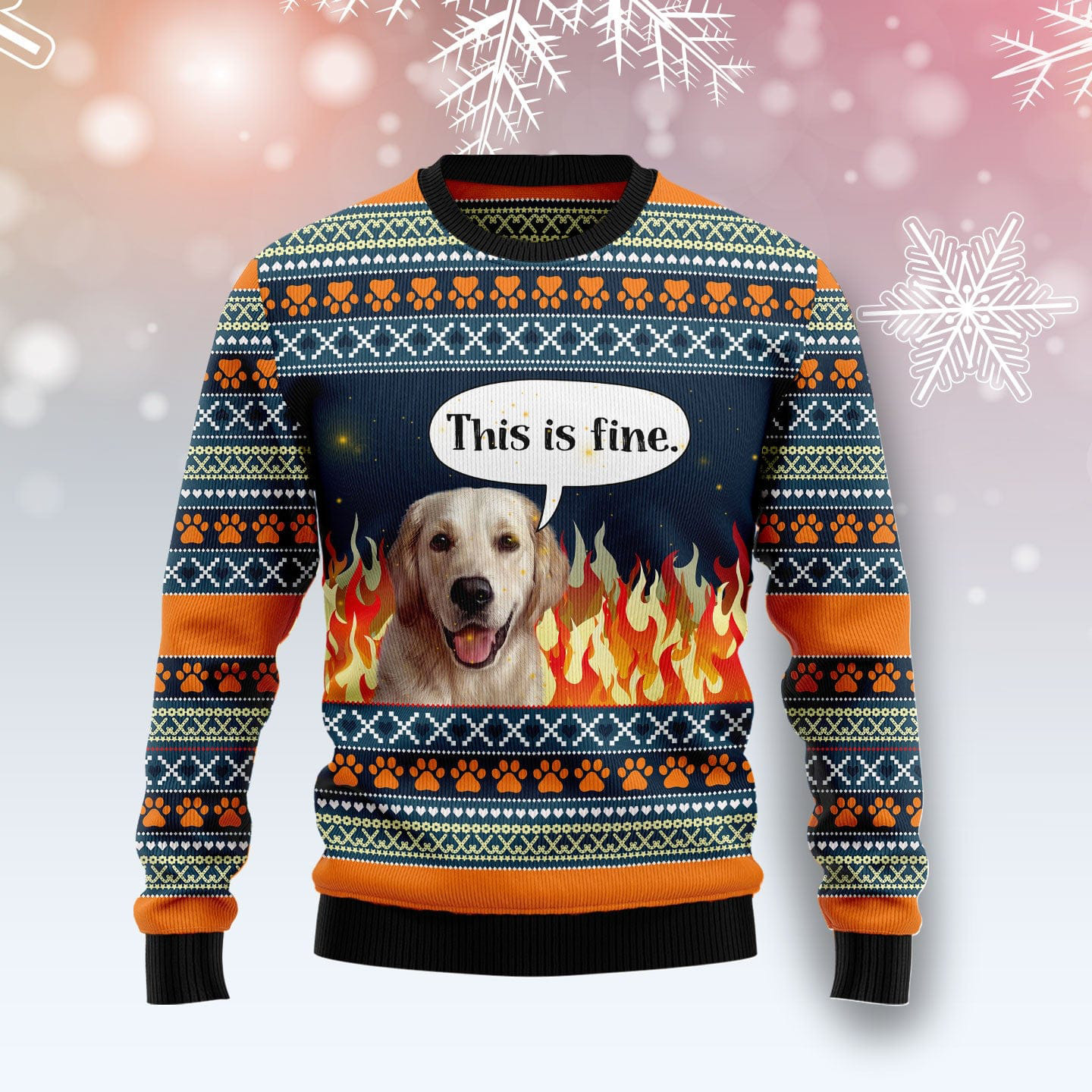 Labrador Retriever Fire Ugly Christmas Sweater This Is Fine Animal Design Christmas Gift Ideas