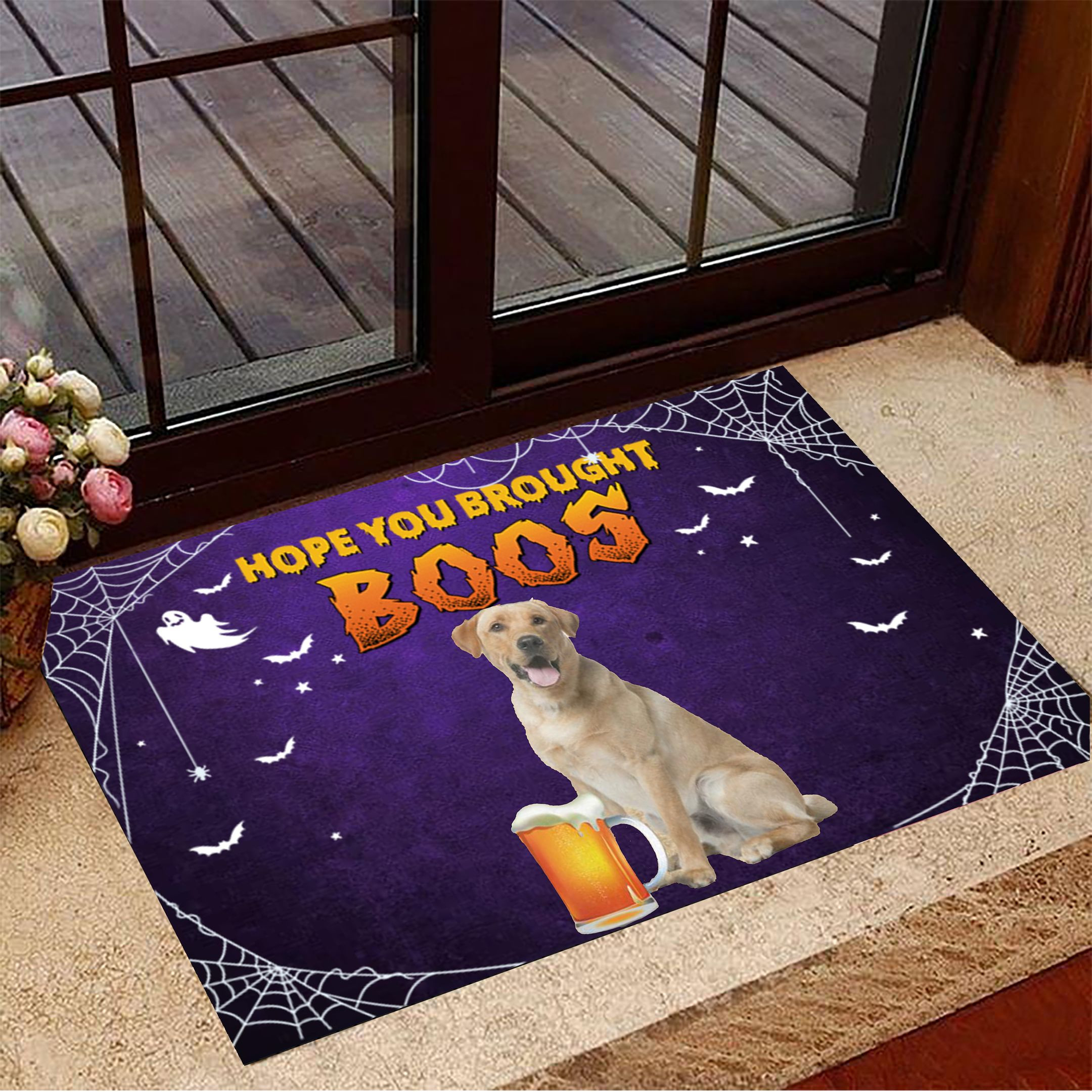 Labrador Retriever Hope You Brought Boos Doormat Halloween Welcome Mat Halloween Home Decor