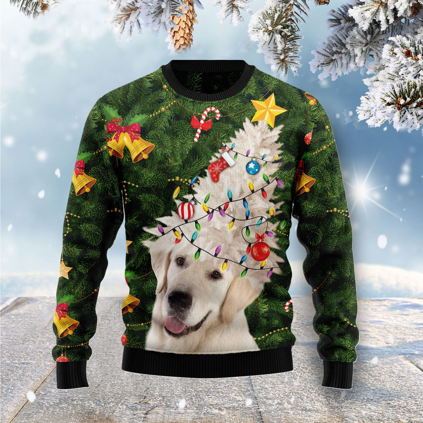 Labrador Retriever Noel Tree Ugly Christmas Sweater Dog Themed Christmas Gifts For Pet Owners