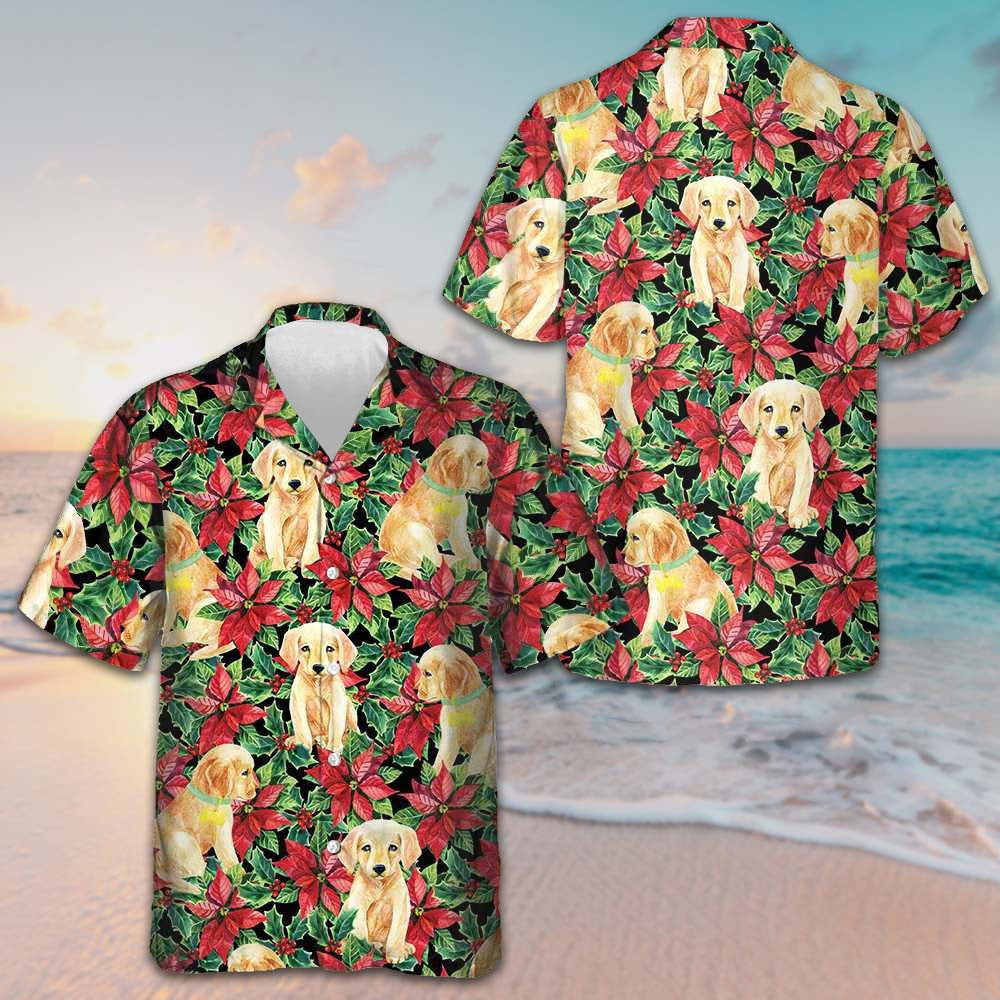 Labrador Retriever Puppy Hawaiian Shirt Beach Button Down Gifts For Dog Owners