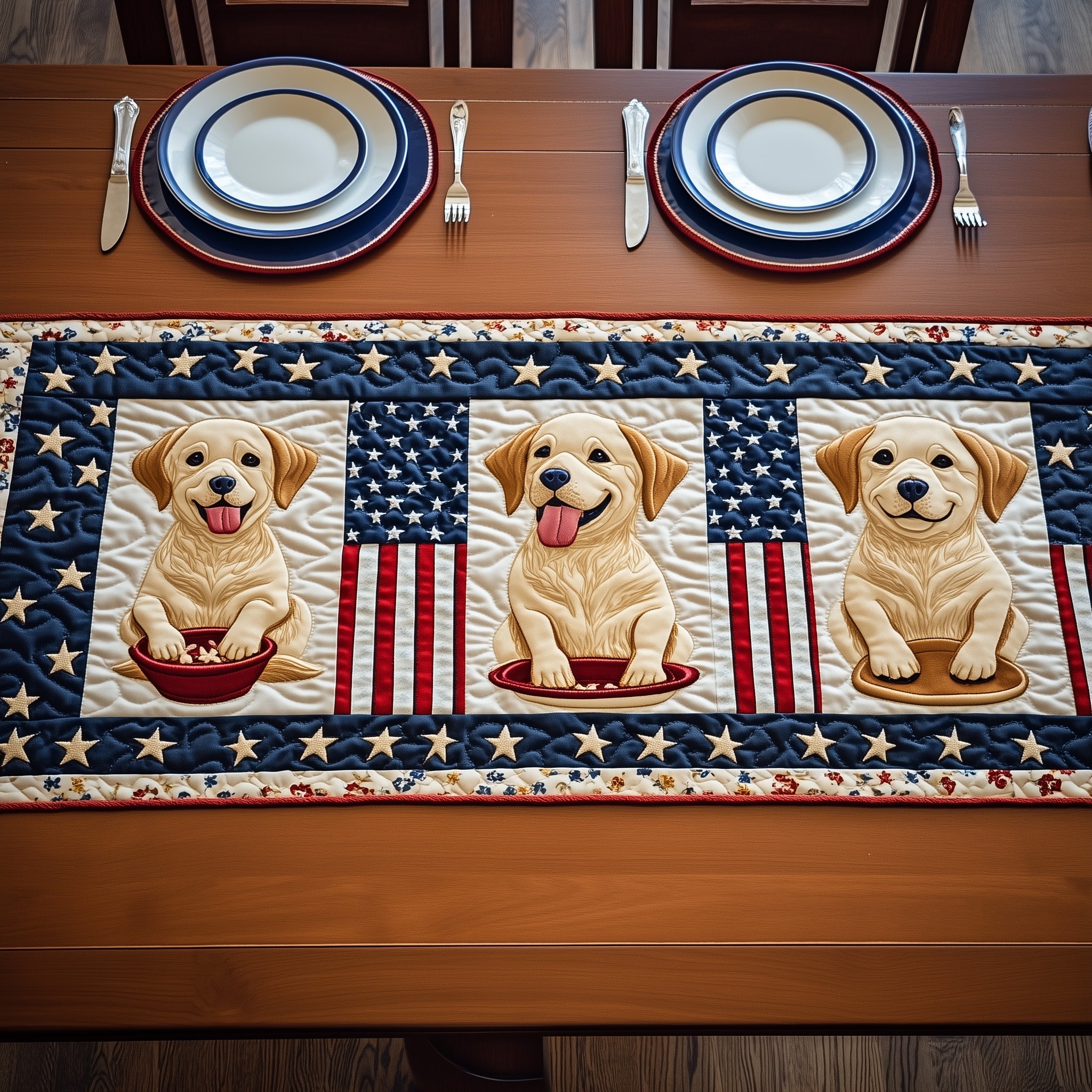 Labrador Retriever Quilted Table Runner Christmas Table Runner