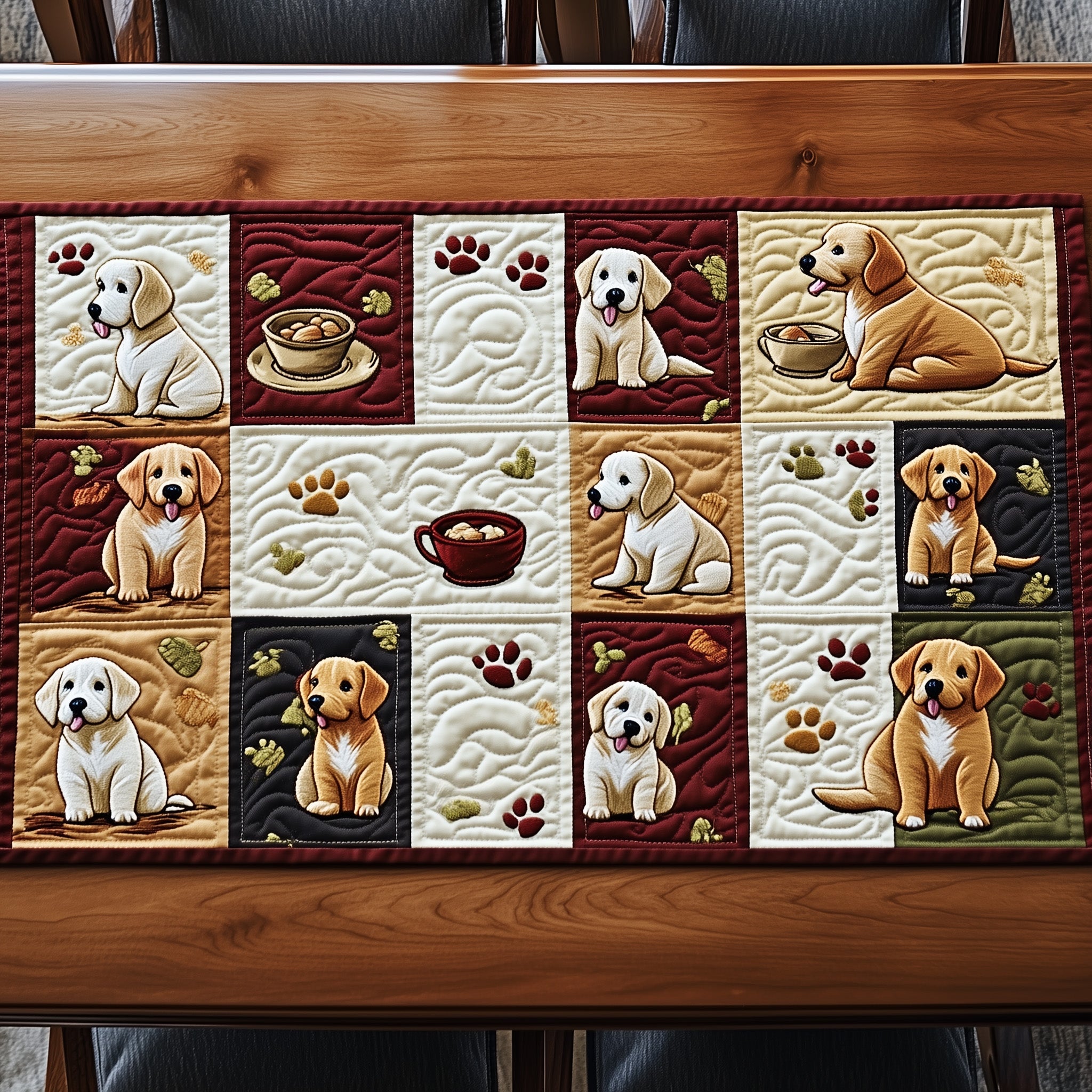 Labrador Retriever Quilted Table Runner Christmas Table Runner Gift Idea