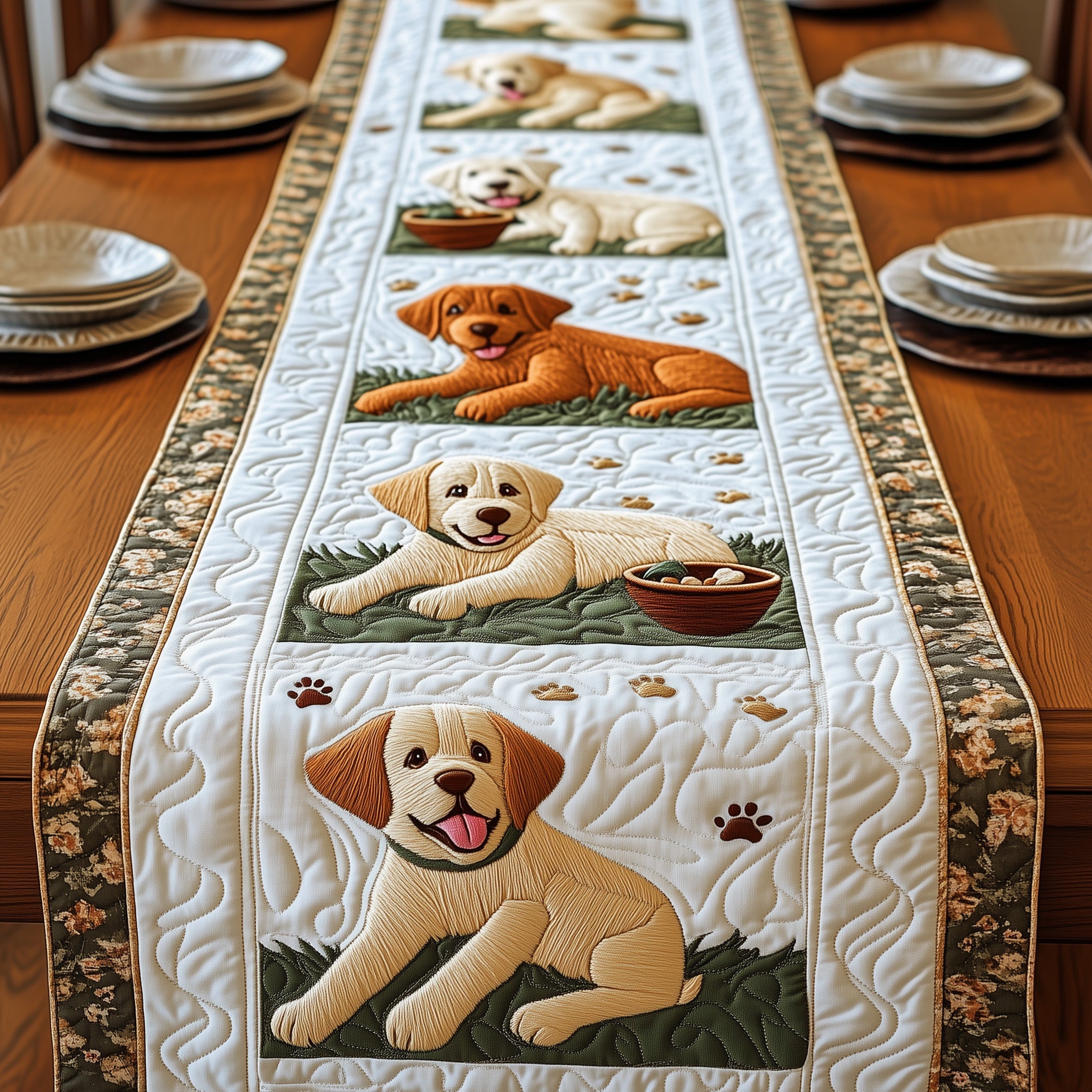 Labrador Retriever Quilted Table Runner Special Occasion Table Runner Gift