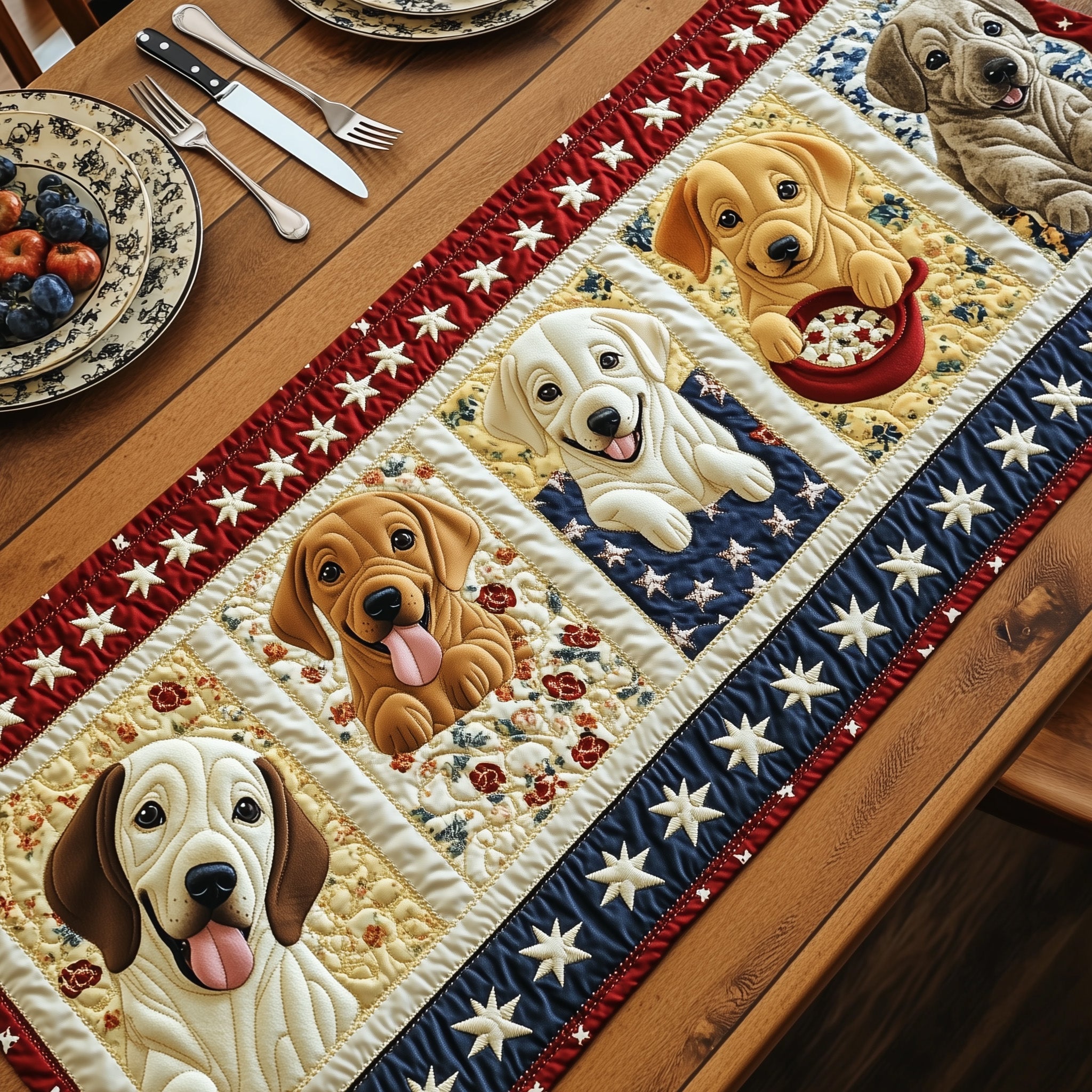 Labrador Retriever Quilted Table Runner Table Runner Gift for Holiday Season
