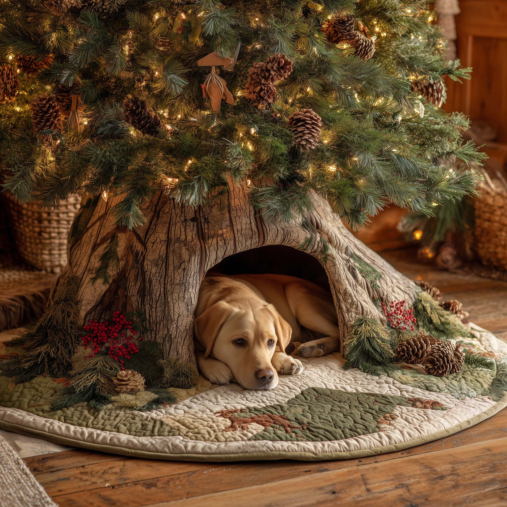 Labrador Retriever Quilted Tree Skirt Aesthetic Home Decor Labrador Lover Gifts