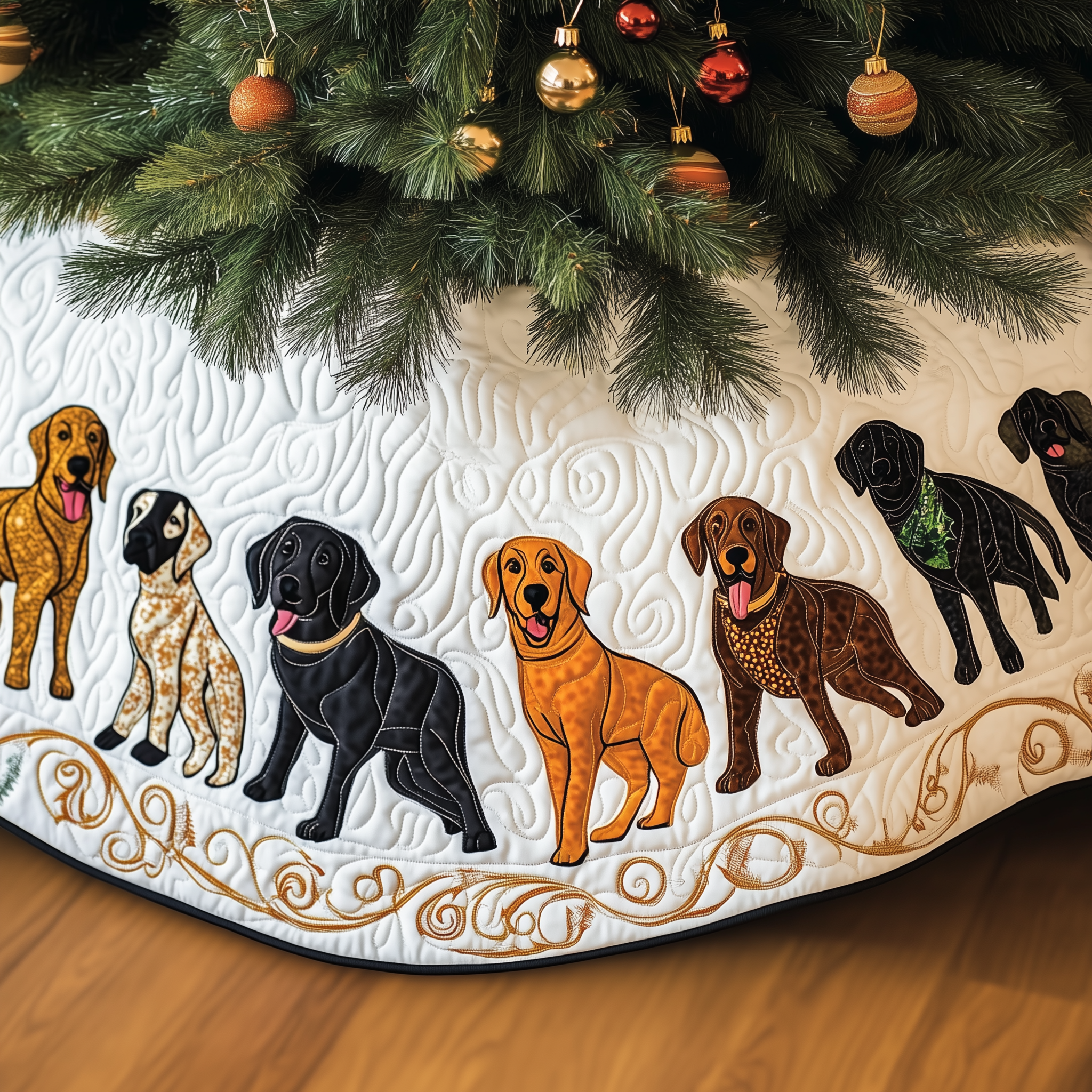 Labrador Retriever Quilted Tree Skirt Special Birthday Gift Merch