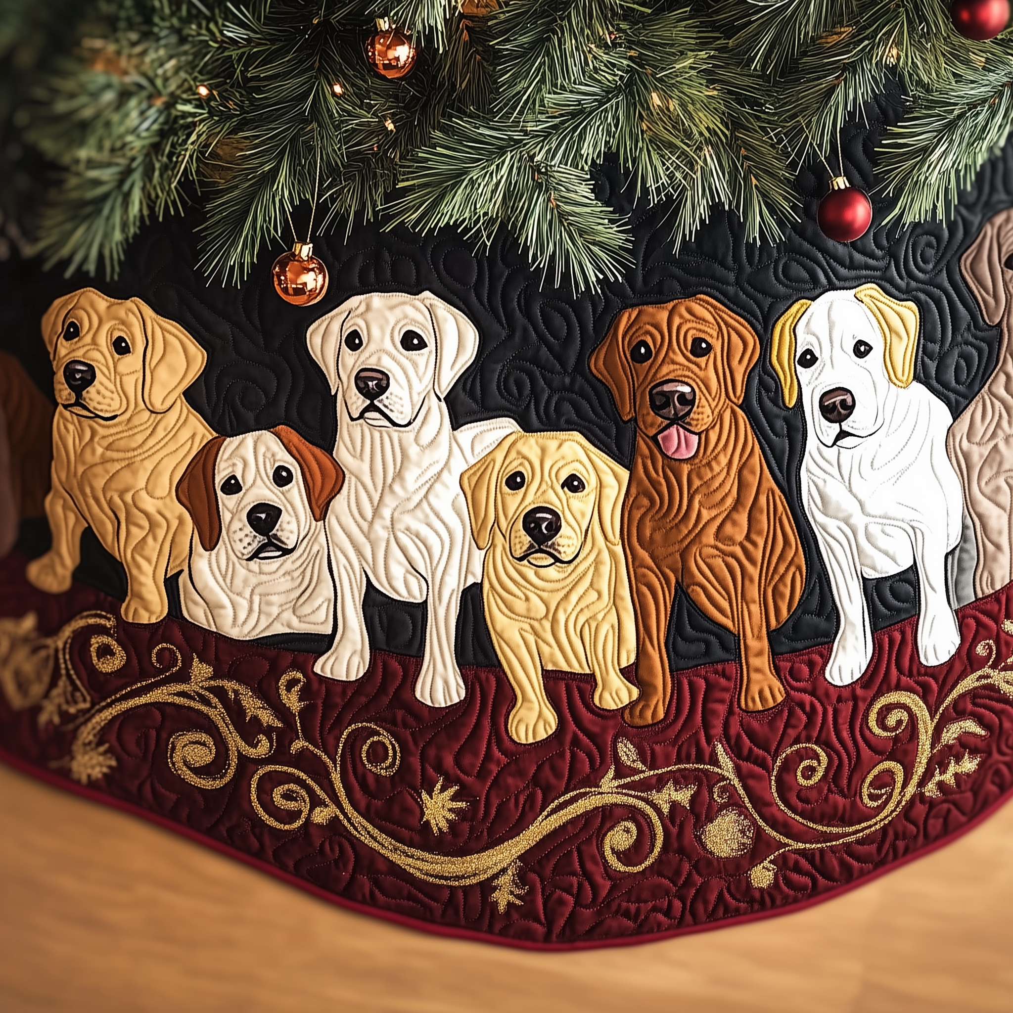 Labrador Retriever Quilted Tree Skirt Xmas Decorations Christmas Gifts For Labrador Lovers