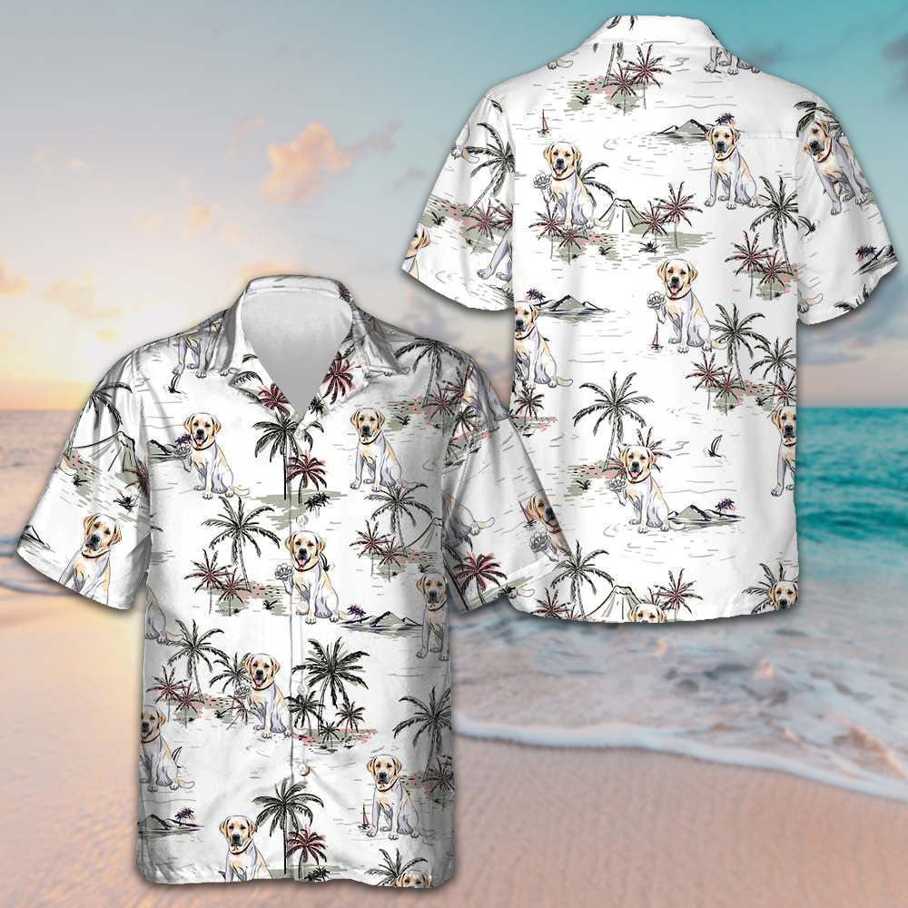 Labrador Retriever Tropical Pattern Hawaiian Shirt Men's Vacation Button Up Dog Lovers Gifts Labrador Retriever Tropical Pattern Hawaiian Shirt Men's Vacation Button Up Dog Lovers Gifts
