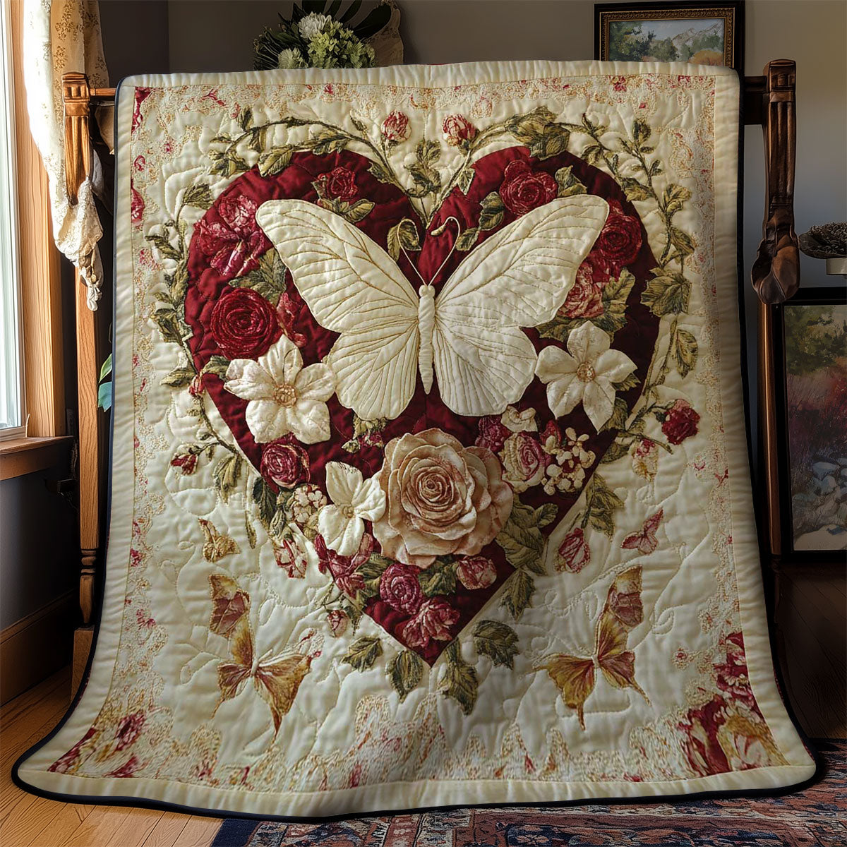 Lace Butterfly Quilt Blanket Christmas Throw Blanket Secret Santa Gifts For Women
