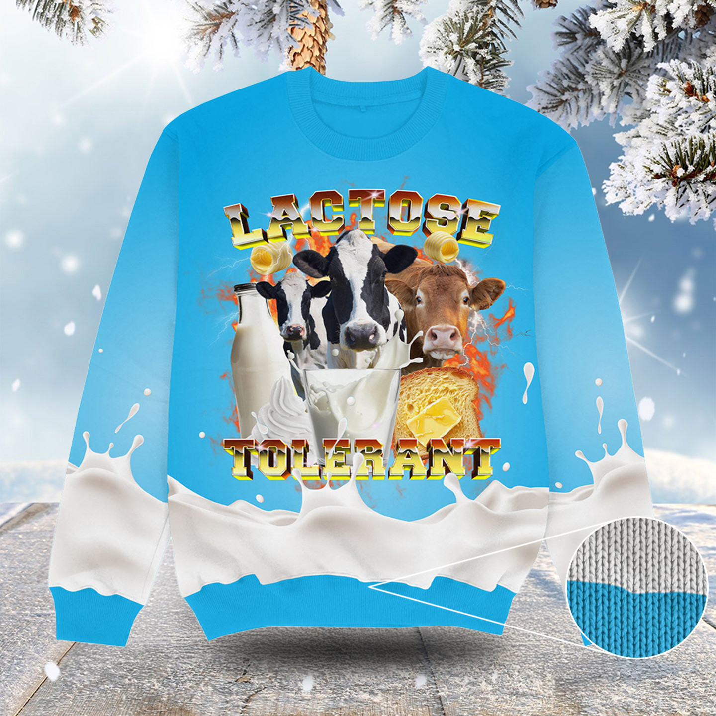 Lactose Tolerant Christmas Ugly Sweater Funny Christmas Clothing Christmas Gifts For Husband
