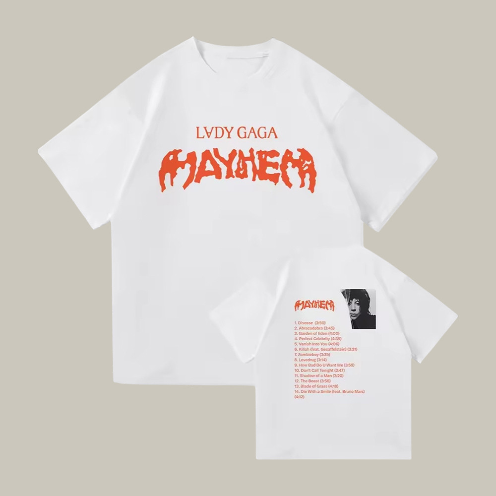 Lady Gaga Mayhem T-Shirt New Album Mayhem Ball Tour Clothes Lady Gaga Fan Present