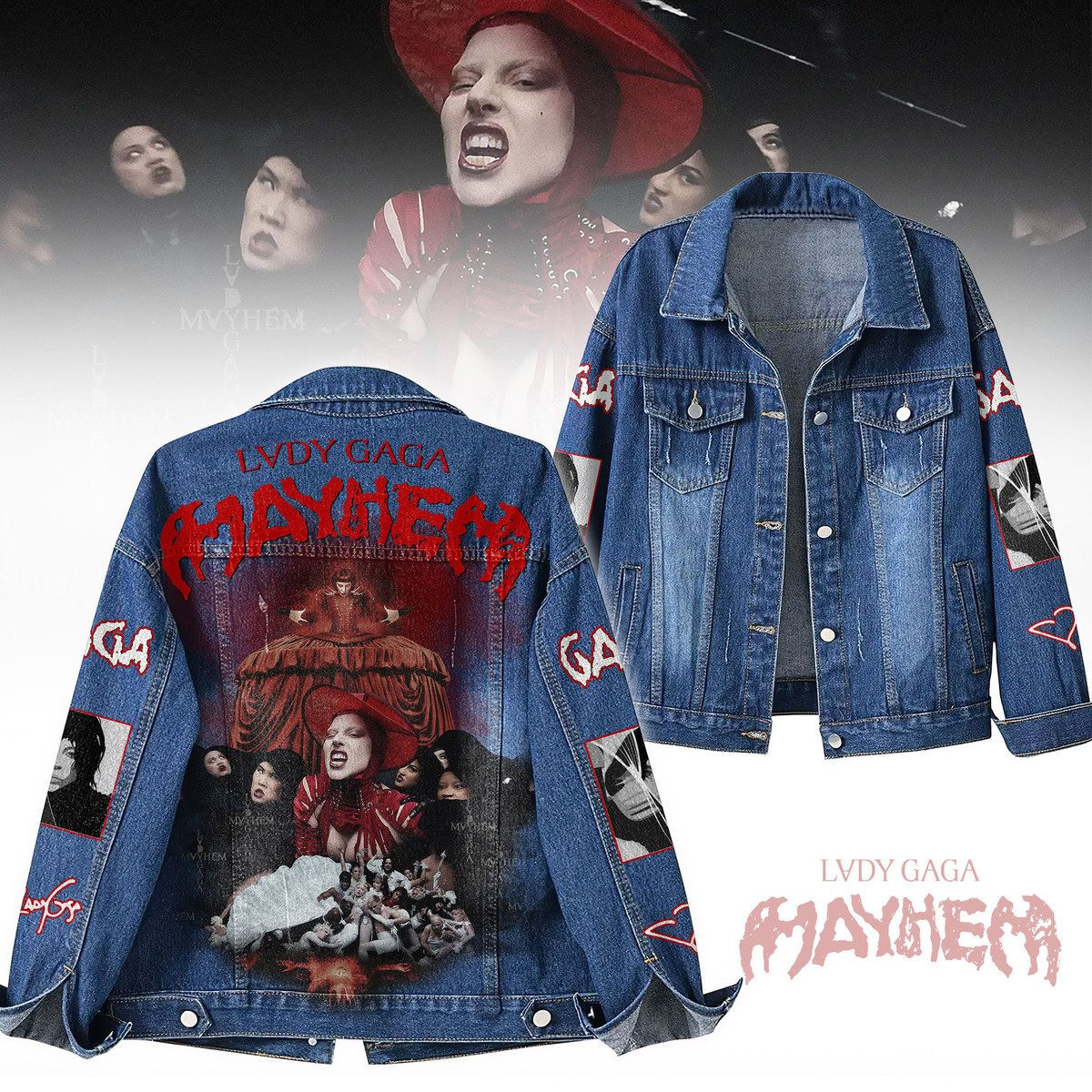 Lady Gaga MayHem Tour 2025 Denim Jacket Music Related Gifts For Guys