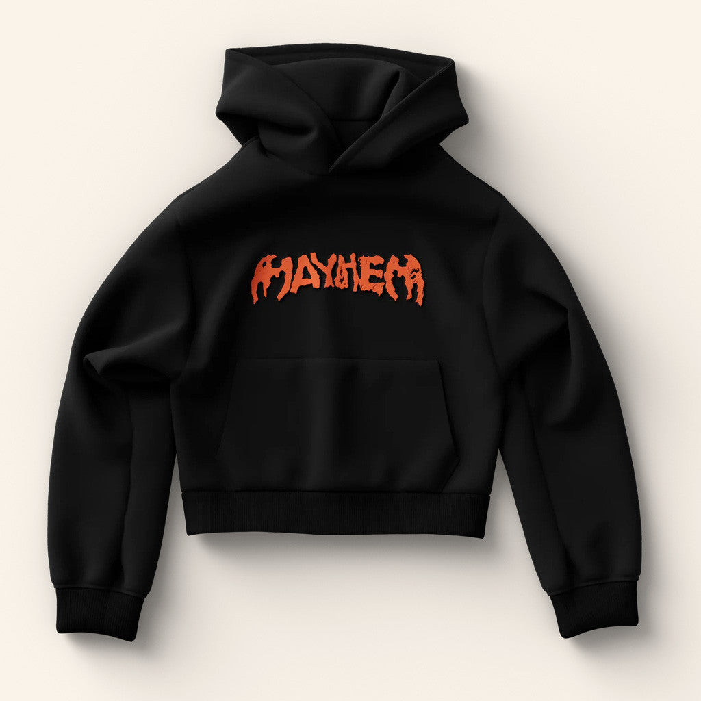 Lady Gaga Mayhem Tour Merch 2025 Concert Black And Orange Logo Cropped Hoodie Friends Gifts Lady Gaga Mayhem Tour Merch 2025 Concert Black And Orange Logo Cropped Hoodie Friends Gifts