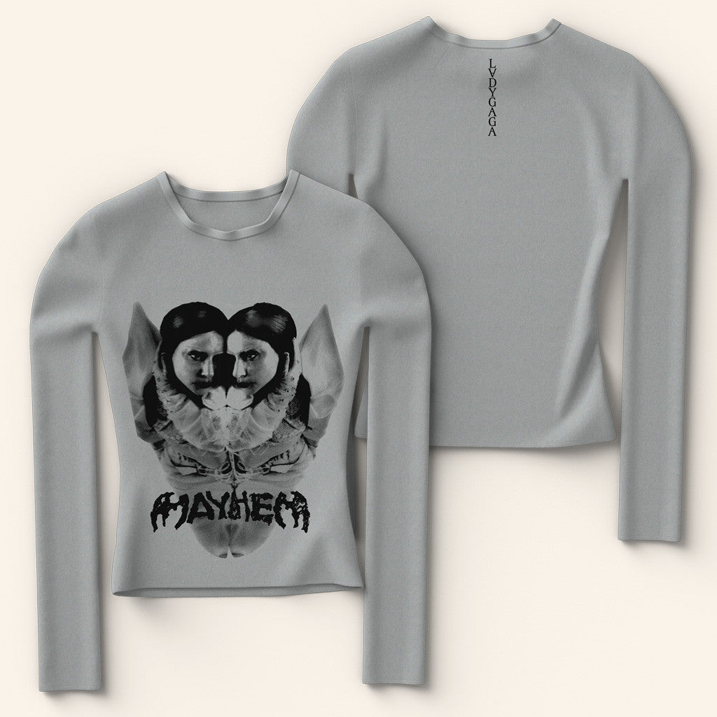 Lady Gaga Mayhem Tour Merch 2025 Concert Gray Reflection Long Sleeve T-Shirt Daughter Gifts Lady Gaga Mayhem Tour Merch 2025 Concert Gray Reflection Long Sleeve T-Shirt Daughter Gifts