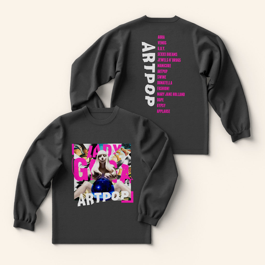 Lady Gaga Mayhem Tour Merch 2025 Concert Shirt ARTPOP Tracklist Long Sleeve T-Shirt Gifts Lady Gaga Mayhem Tour Merch 2025 Concert Shirt ARTPOP Tracklist Long Sleeve T-Shirt Gifts