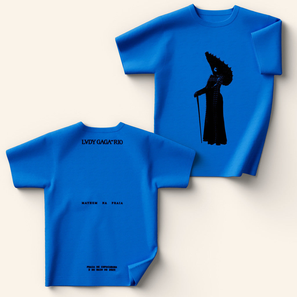 Lady Gaga Mayhem Tour Merch 2025 Concert Shirt Blue Rio Silhouette T-Shirt Gifts For Ladies