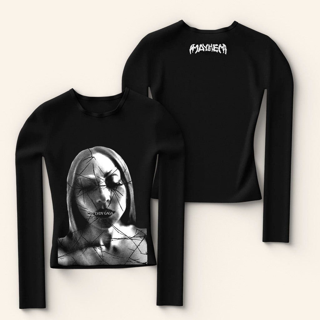 Lady Gaga Mayhem Tour Merch 2025 Concert Shirt Broken Glass Long Sleeve T-Shirt Daughter Gifts Lady Gaga Mayhem Tour Merch 2025 Concert Shirt Broken Glass Long Sleeve T-Shirt Daughter Gifts