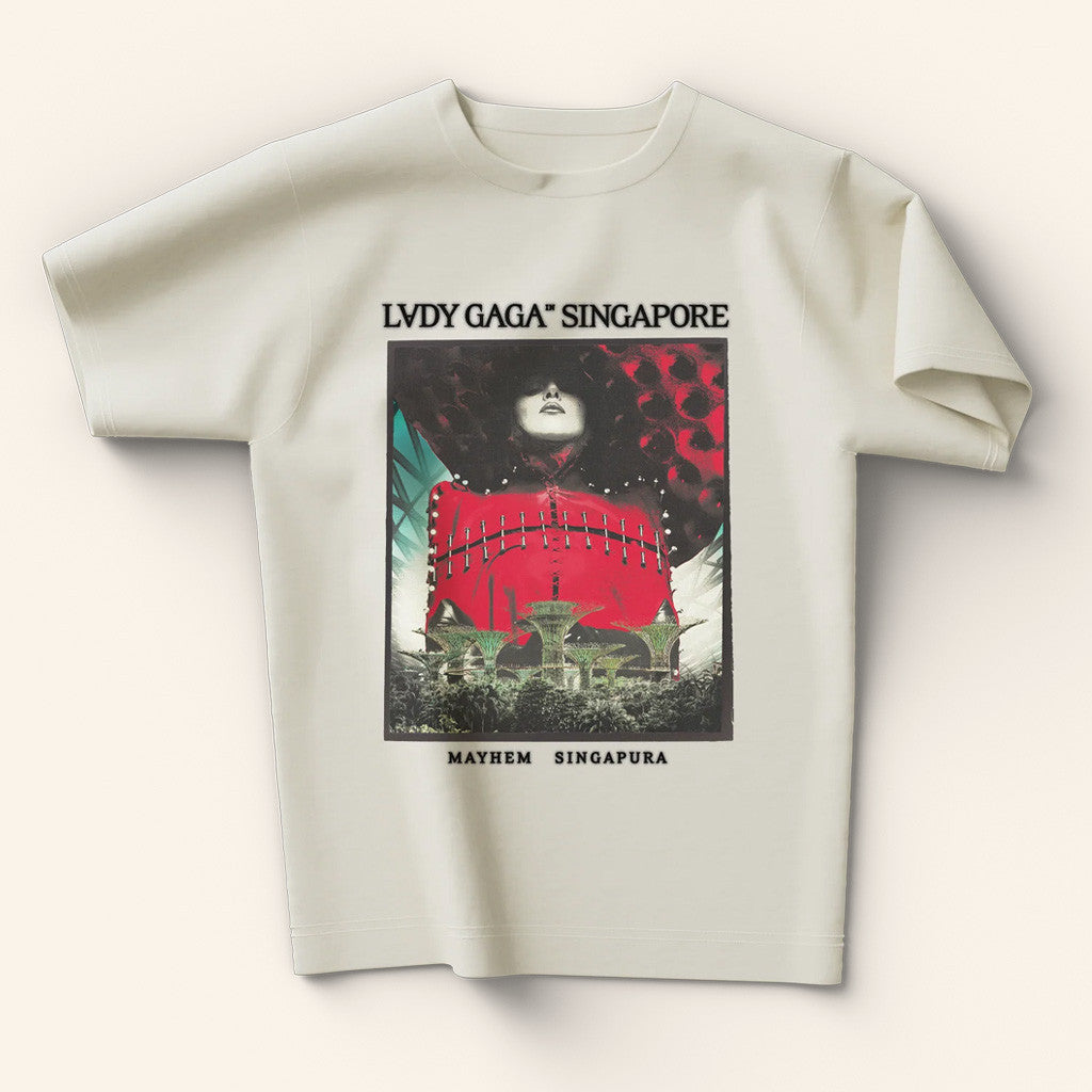 Lady Gaga Mayhem Tour Merch 2025 Concert Shirt Cream Singapore T-Shirt Gift Ideas For Friends