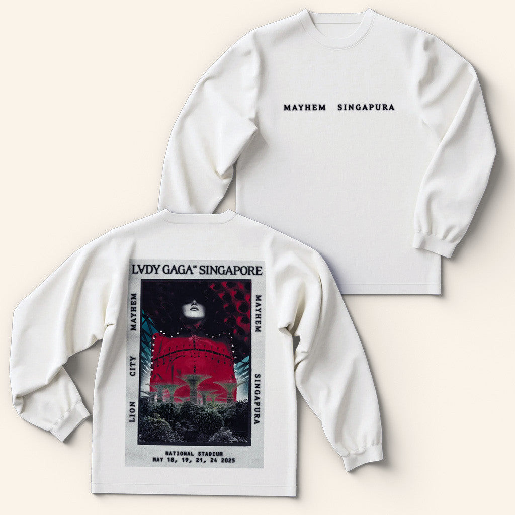 Lady Gaga Mayhem Tour Merch 2025 Concert Singapore Long Sleeve T-Shirt Fans Gift Ideas Lady Gaga Mayhem Tour Merch 2025 Concert Singapore Long Sleeve T-Shirt Fans Gift Ideas