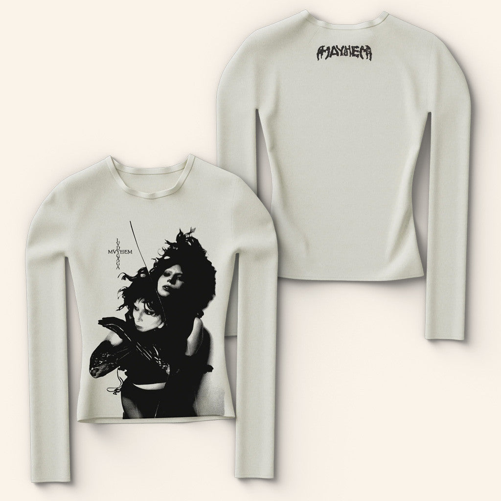 Lady Gaga Mayhem Tour Merch 2025 Concert Splice Fitted Long Sleeve T-Shirt Daughter Gifts Lady Gaga Mayhem Tour Merch 2025 Concert Splice Fitted Long Sleeve T-Shirt Daughter Gifts