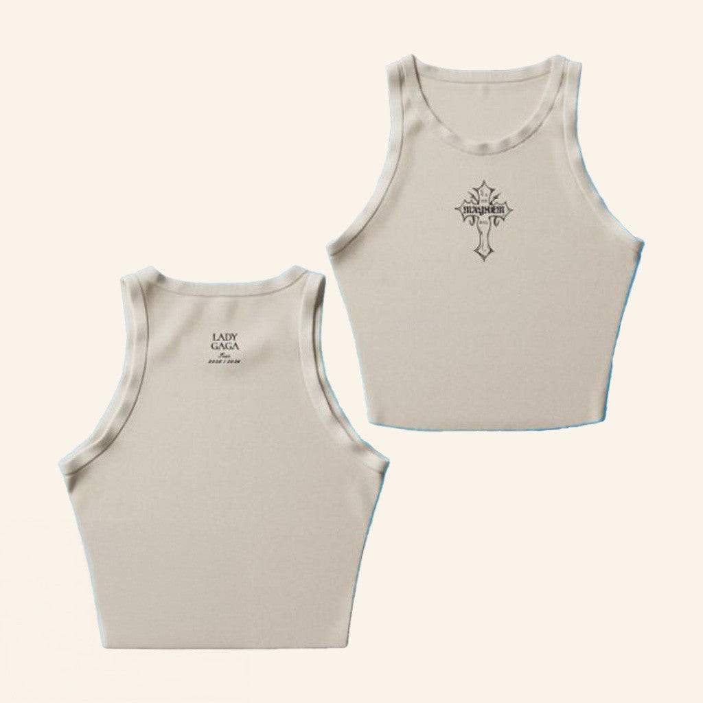 Lady Gaga Merch Mayhem Cross Cropped Tank Gifts For Her Lady Gaga Merch Mayhem Cross Cropped Tank Gifts For Her