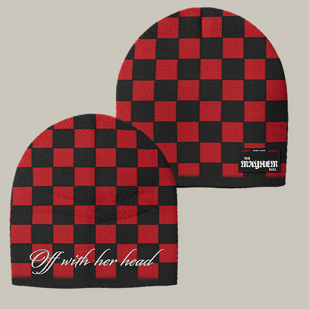 Lady Gaga Off With Her Head Red Beanie Mayhem Ball Tour Lady Gaga Merch
