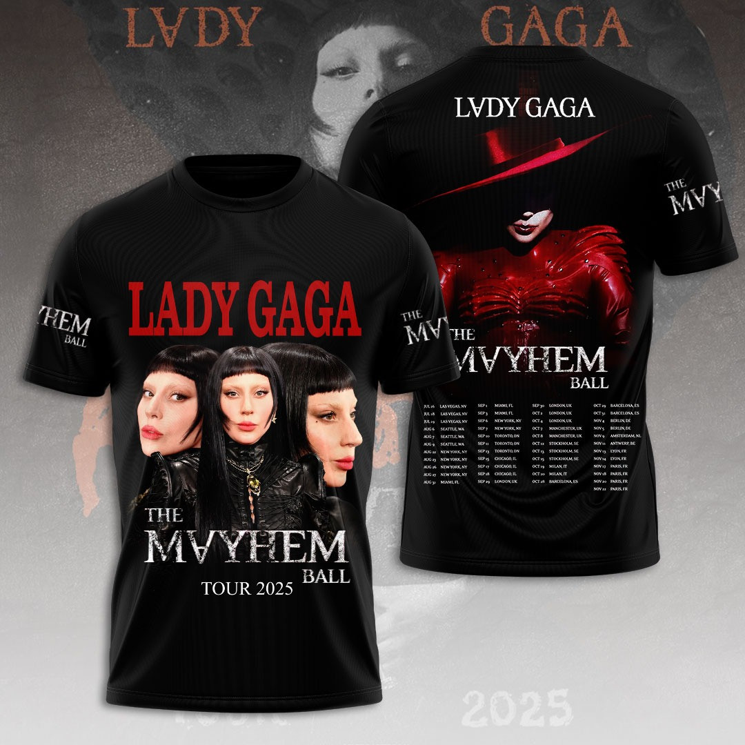 Lady Gaga The Mayhem Ball Tour 2025 T-Shirt Gifts For Music Lovers