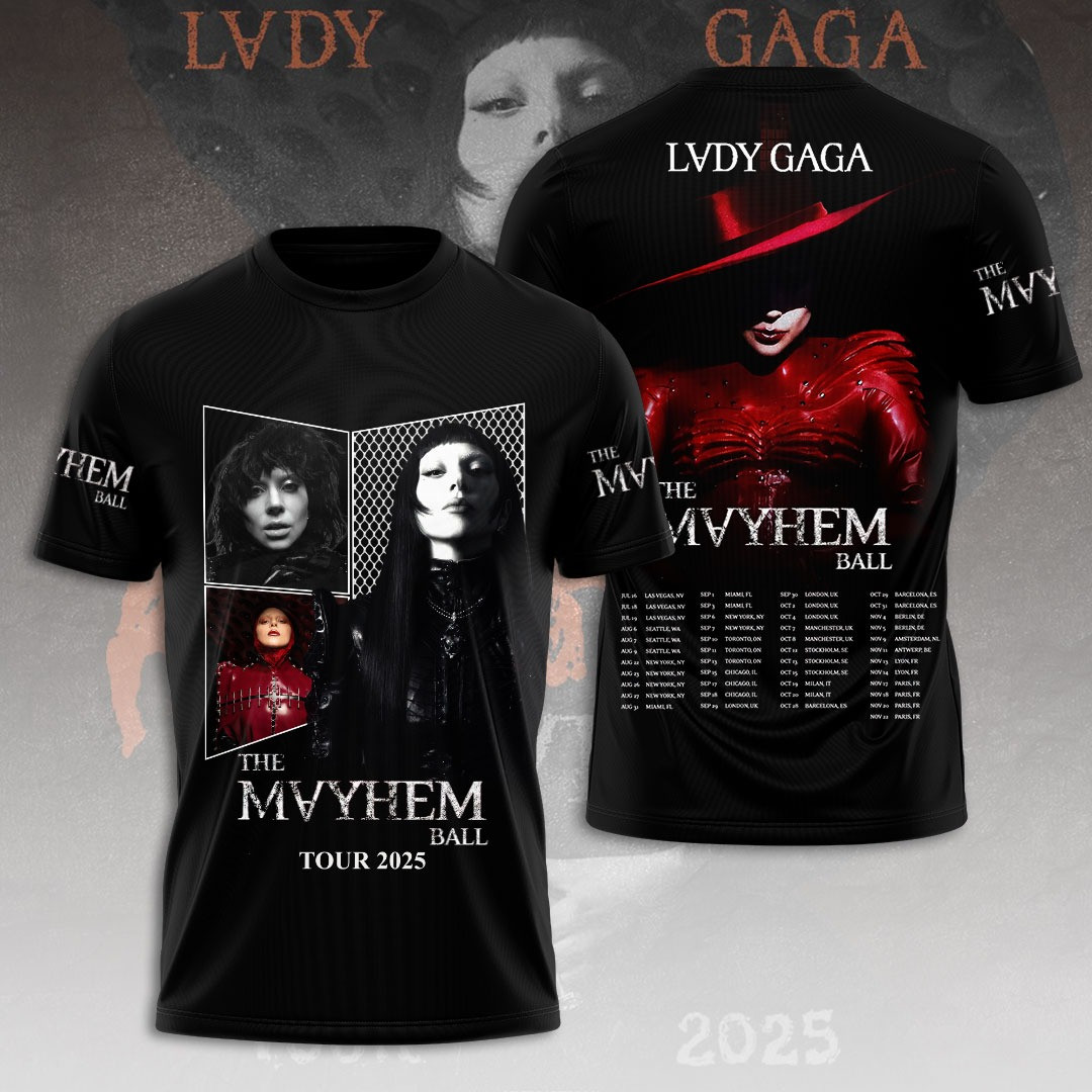 Lady Gaga The Mayhem Ball Tour 2025 T-Shirt Music Gift Ideas For Her