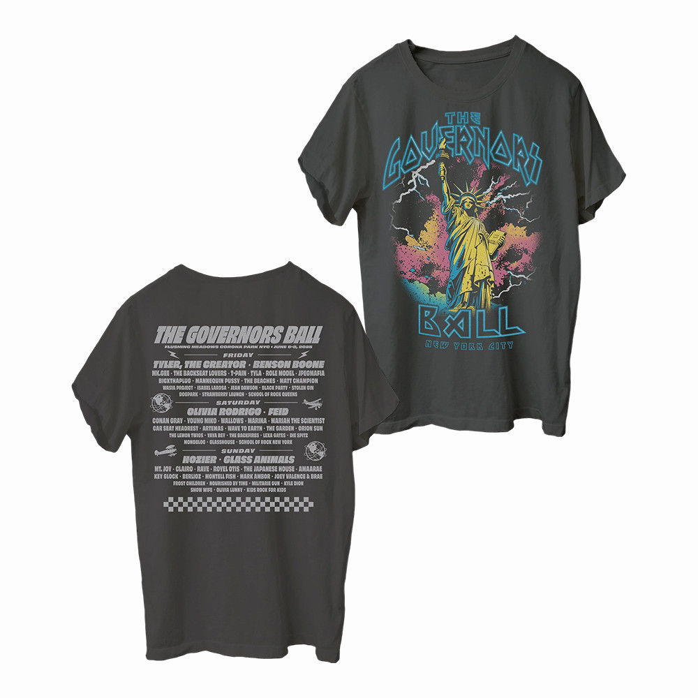 Lady Liberty Lineup Governors Ball 2026 T-Shirt Governors Ball Clothes Music Lover Gift For Wife