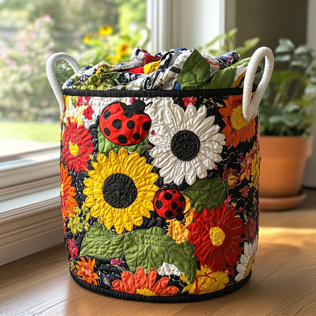 Ladybug Blooms Quilted Laundry Basket Great Idea For New Home