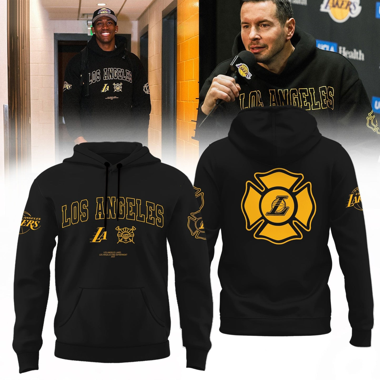 LAFD X Los Angeles Lakers Hoodie Unique Gifts For Basketball Lovers