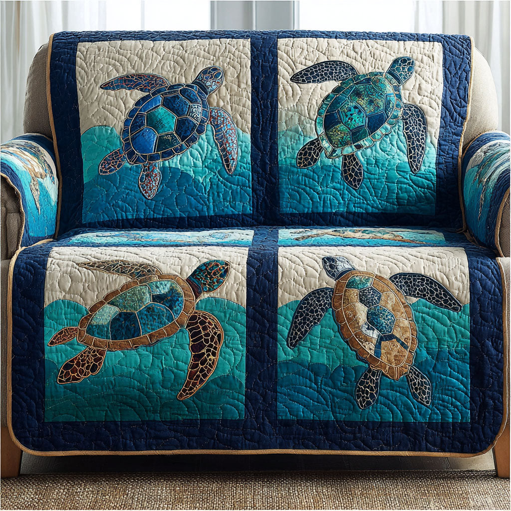 Lagoon Dream Quilted Sofa Cover Sofa Seat Covers Christmas Presents For Sea Turtle Lovers