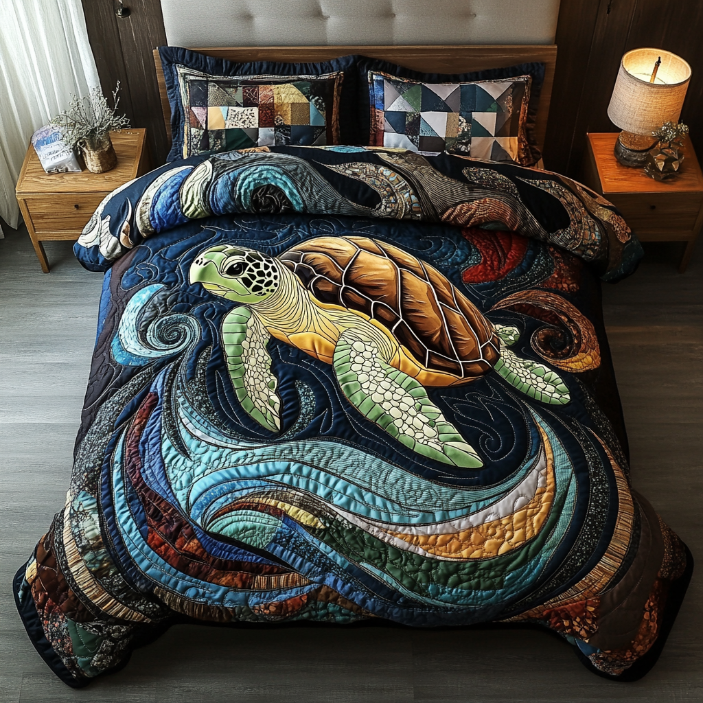 Lagoon Explorer Quilted Bedding Set Bed Decor Ideas Sea Turtle Stuff