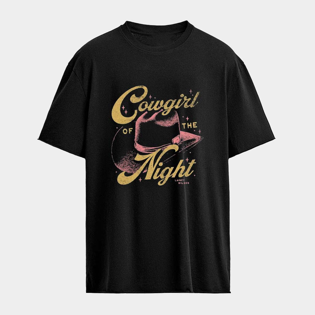 Lainey Wilson Cowgirl Of The Night Hat T-shirt Lainey Wilson Merch Gift Ideas For Fans