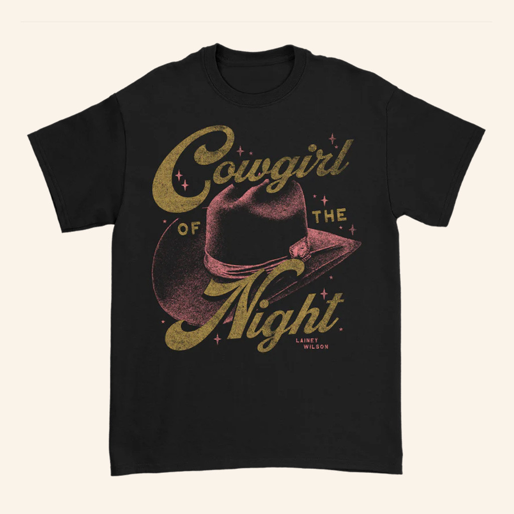 Lainey Wilson Merch Cowgirl Of The Night T-Shirt Best Gifts For Music Lovers Lainey Wilson Merch Cowgirl Of The Night T-Shirt Best Gifts For Music Lovers