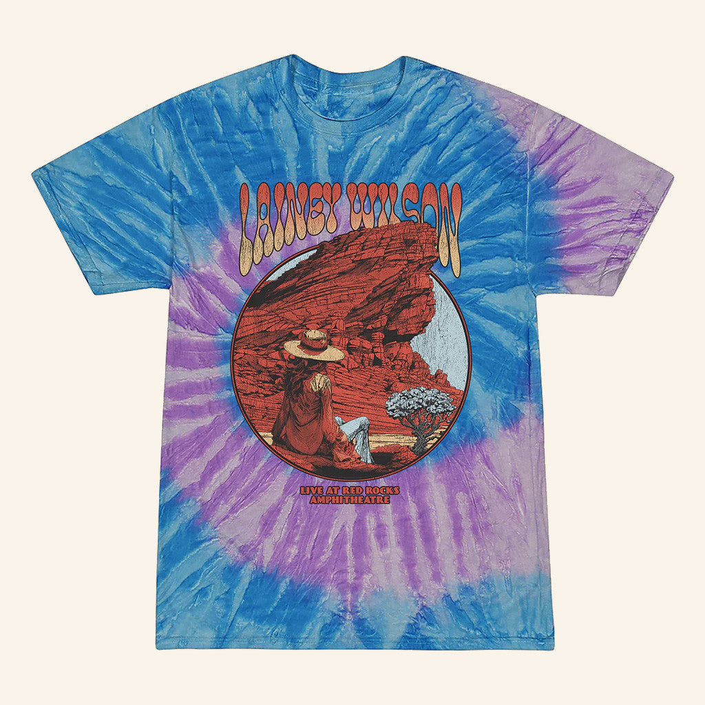 Lainey Wilson Merch Tour 2025 Red Rocks Tie Dye T-Shirt Gifts For Best Friends Lainey Wilson Merch Tour 2025 Red Rocks Tie Dye T-Shirt Gifts For Best Friends
