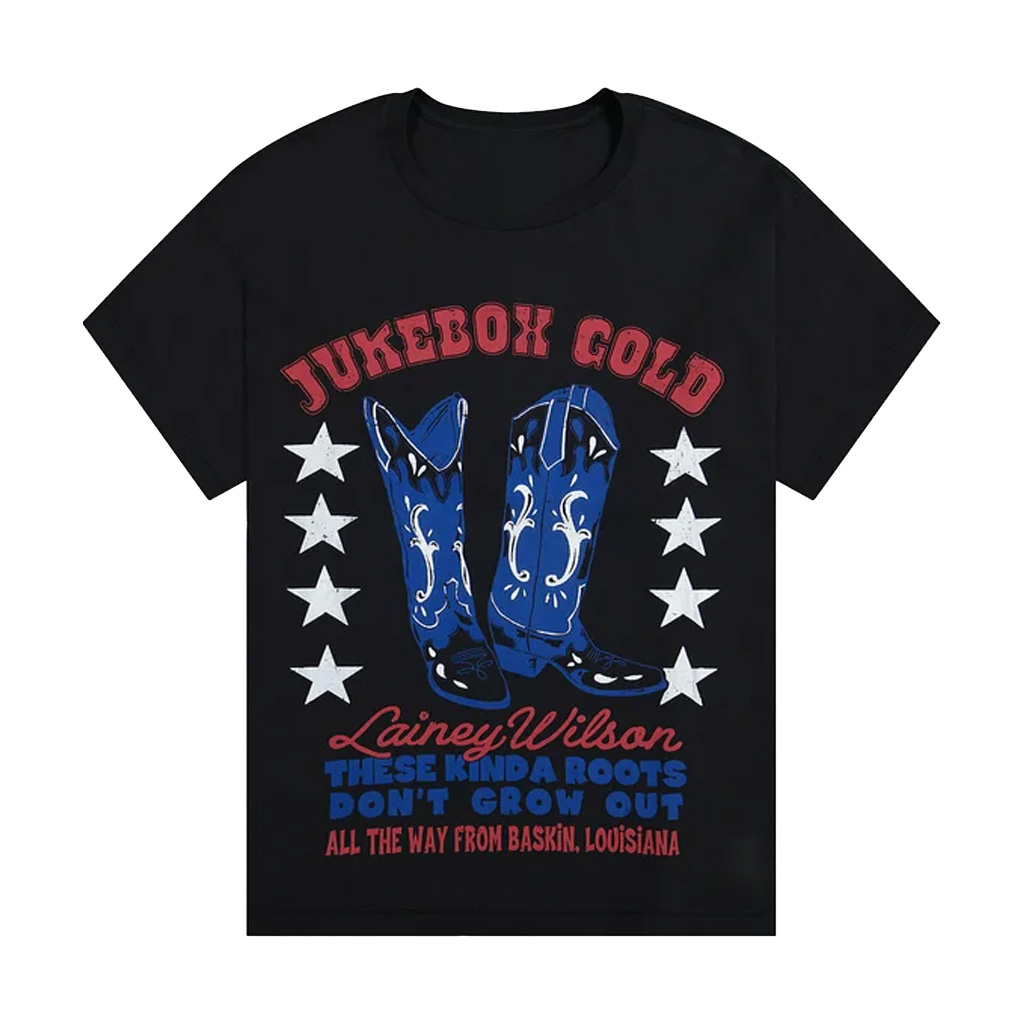 Lainey Wilson X Wrangler Jukebox Gold Cowboy Boots T-Shirt Lainey Wilson Merch Gifts For Fan