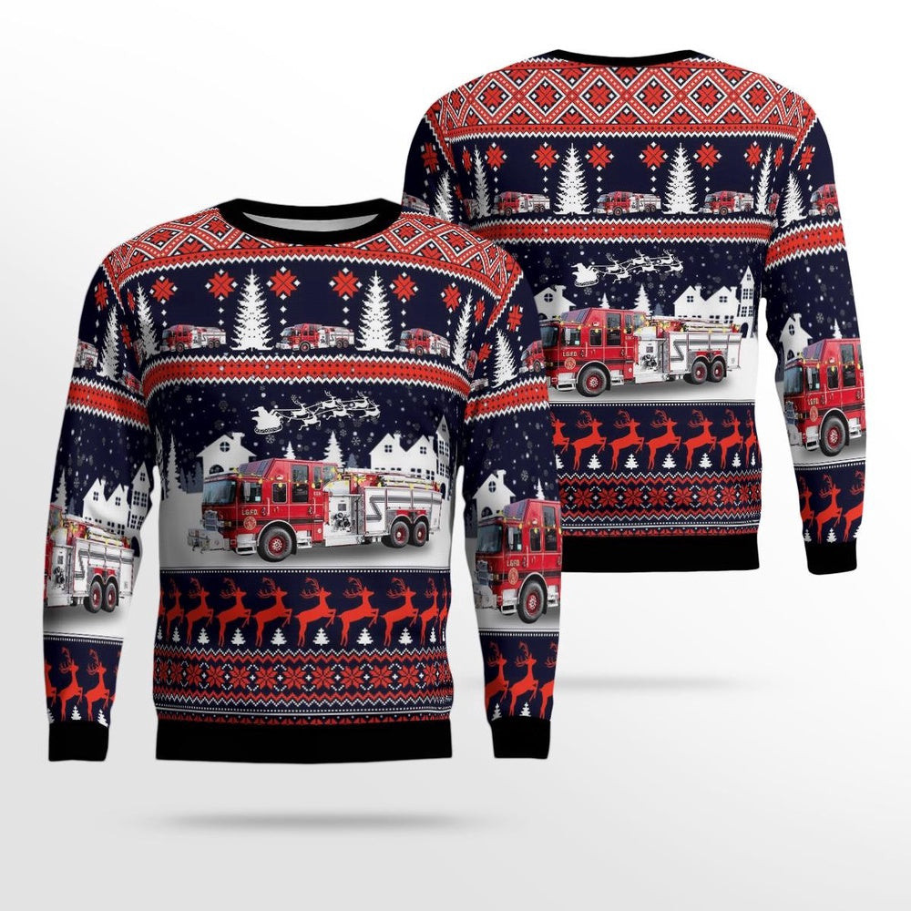 Lake Geneva Wisconsin Lake Geneva Fire Department AOP Ugly Sweater Xmas Unisex Sweater Christmas Gifts For Men Women