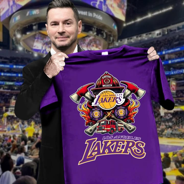Lakers Firefighter T-shirt Good Gifts For Basketball Lovers