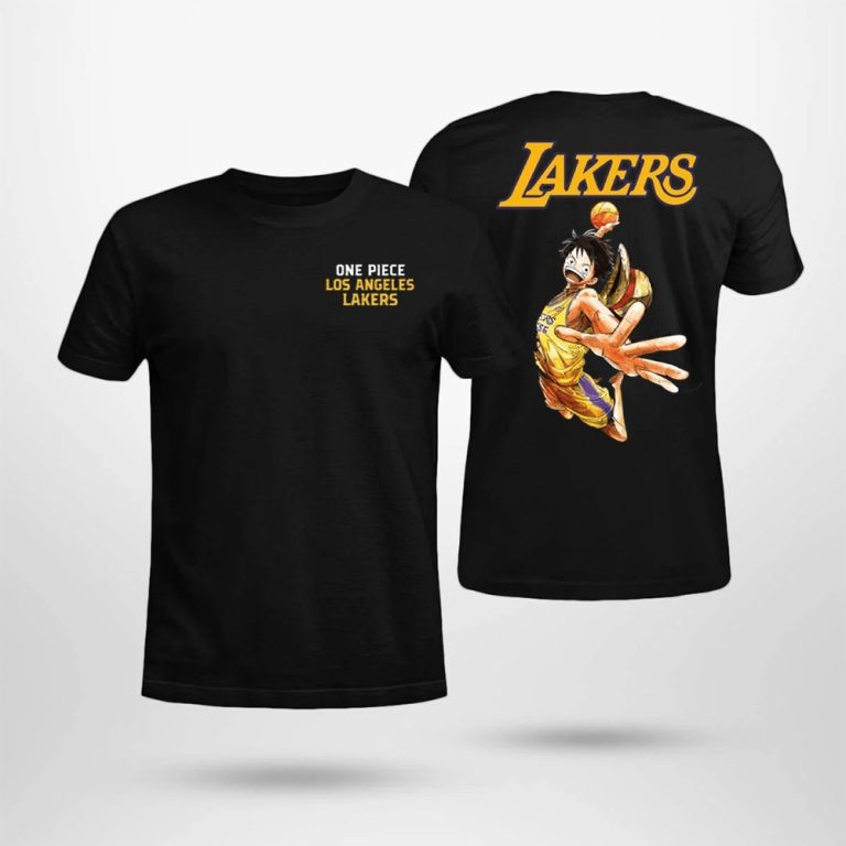 Lakers One Piece Shirt Luffy One Piece LA Los Angeles Lakers Game Night Collab Merch Fans