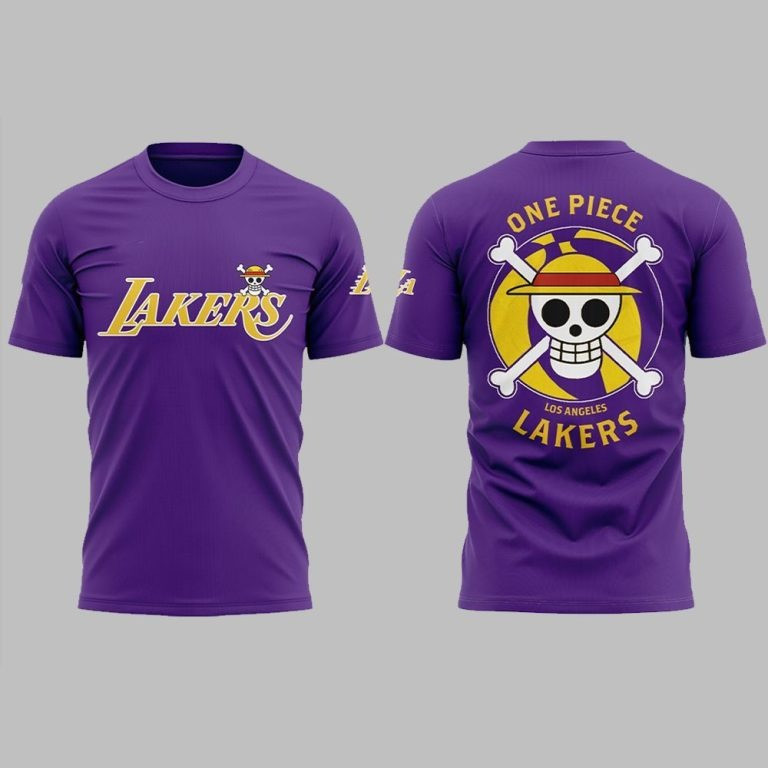 Lakers One Piece Shirt Merch NBA One Piece LA Los Angeles Lakers Collab Basketball Gifts