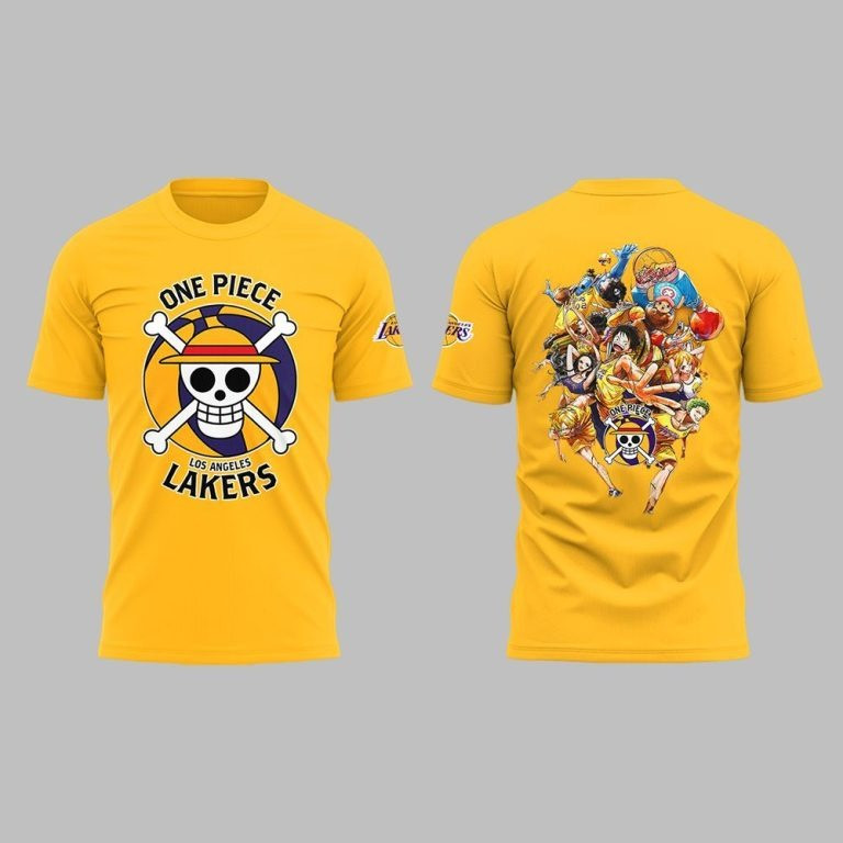 Lakers One Piece Shirt NBA Luffy One Piece Los Angeles Lakers Basketball Fans Merch Gifts