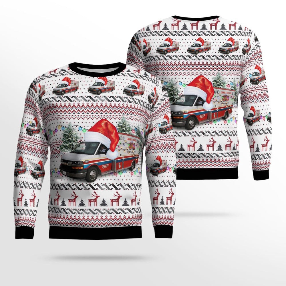 Lakes Region EMS North Branch Minnesota Christmas AOP Ugly Sweater Xmas Unisex Sweater Christmas Gifts For Men Women