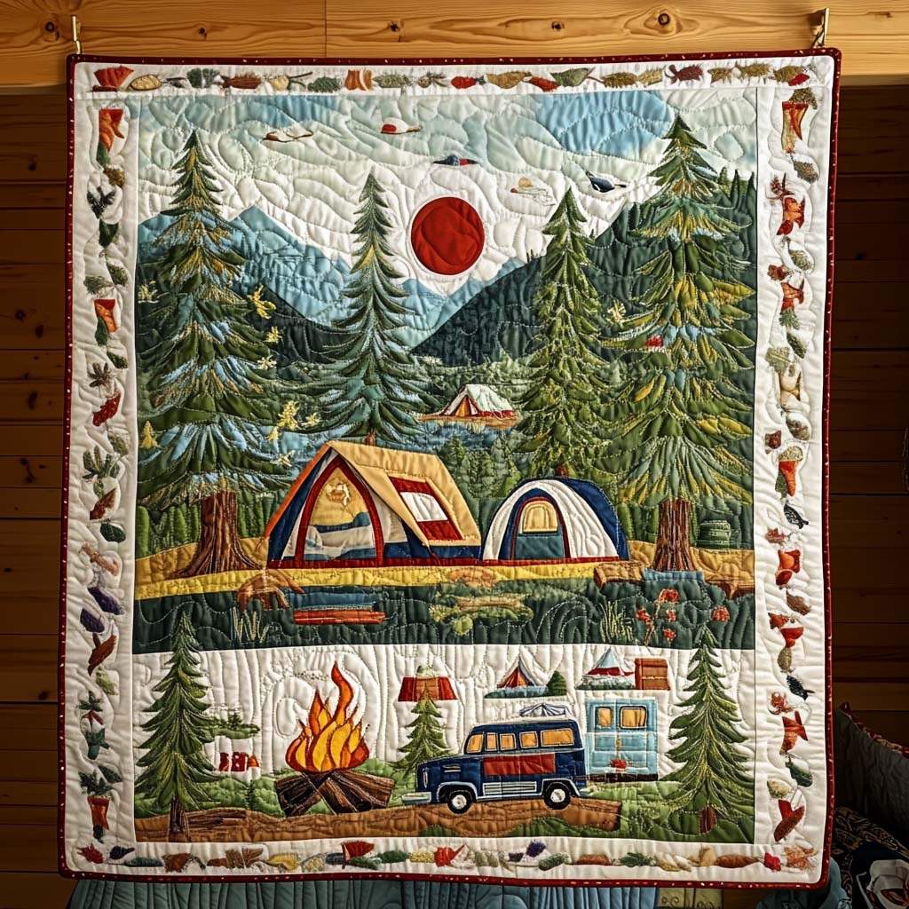 Lakeside Camp Quilted Blanket Camping Gifts For Couples