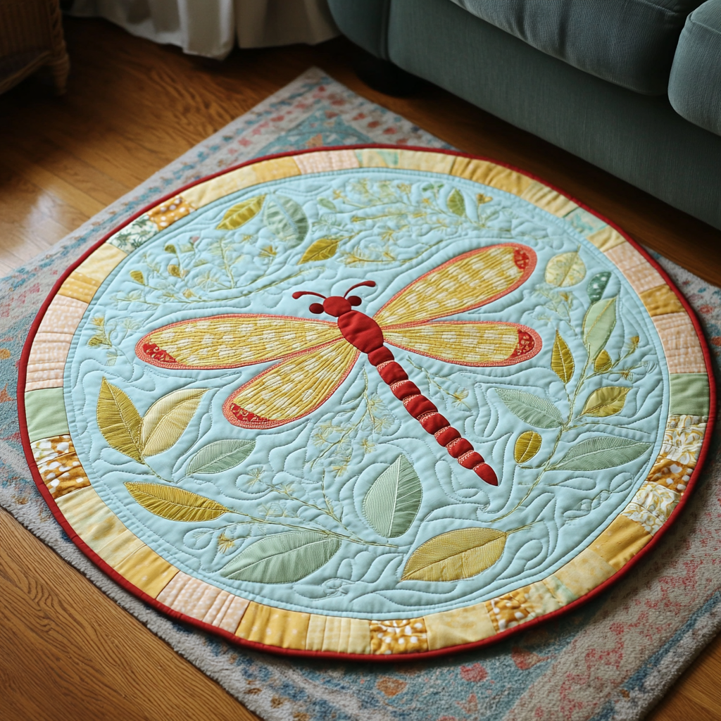 Lakeside Dreamer Quilted Round Mat Entry Way Ideas Unique Dragonfly Gifts