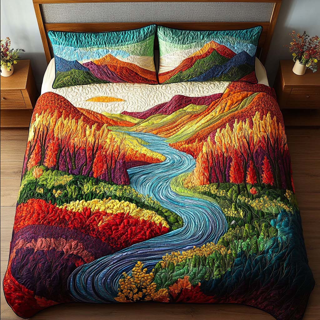 Lakeside Dreams Quited Bedding Set Beautiful Bedding Merch Gift for a Peaceful Sleep